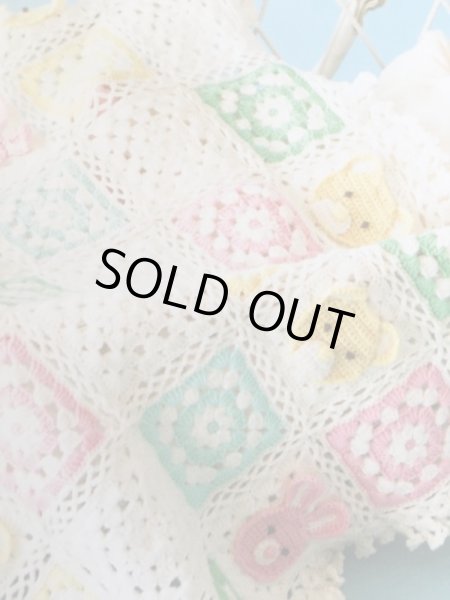 画像2: D-4　うさぎ＆くまのパッチワークブランケット (2)