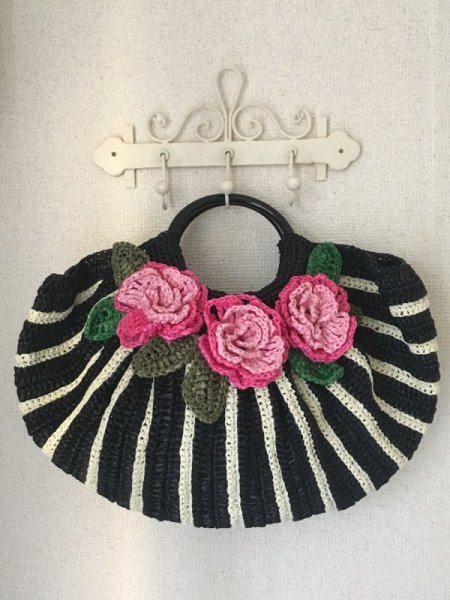 画像1: ストライプのグラニーバッグ (1)